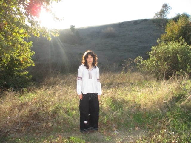 walking on campus at sunset